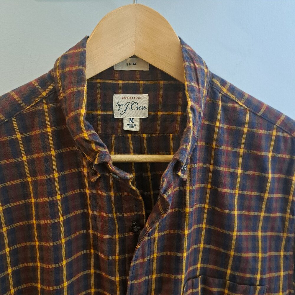 J. Crew Men's M Brushed Twill Slim Fit Long Sleeve Button Down Shirt Style AZ546
